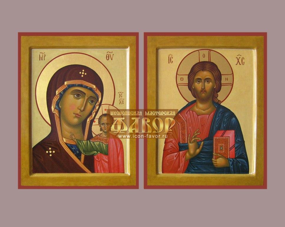 Венчальные иконы: Спас Вседержитель и Казанская Богоматерь 