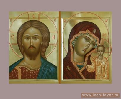 Венчальные иконы: Спас Вседержитель(Оплечный) и Богородица Казанская