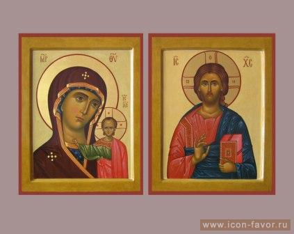 Венчальные иконы: Спас Вседержитель и Казанская Богоматерь 