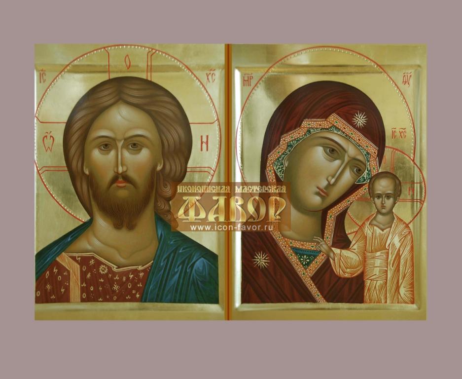 Венчальные иконы: Спас Вседержитель(Оплечный) и Богородица Казанская
